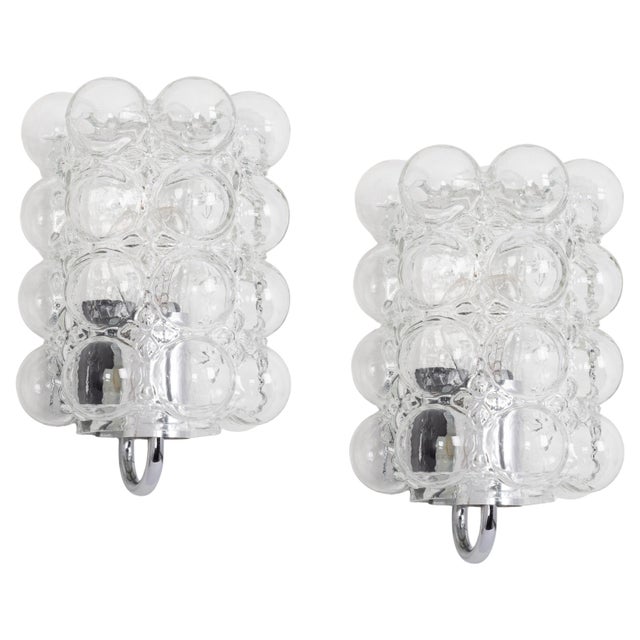 Amber Bubble Glass Sconces by Helena Tynell for Limburg, Germany, 1960s, Set of 2 For Sale - Image 11 of 11