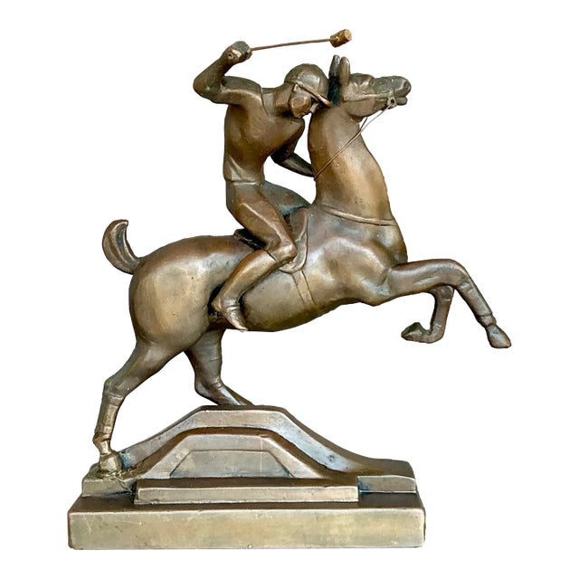 Vintage Boho Brass Horse and Rider For Sale