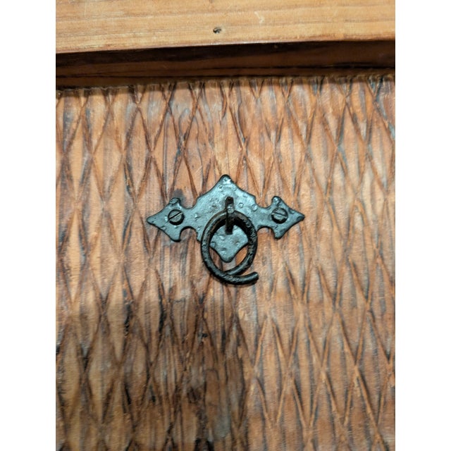 1970s Spanish Mediterranean Brutalist Carved Pine Pedestal Side Table For Sale - Image 11 of 11