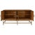 Contemporary Matthew Izzo Home Ariel Dark Burlwood Four Door Buffet With Acrylic and Antique Brass Door Pulls and Antique Brass Base For Sale - Image 3 of 9