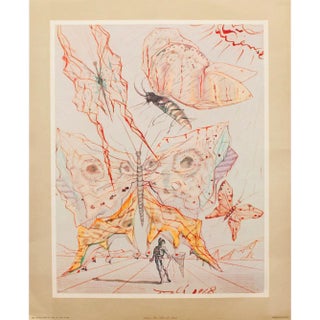 1953 After Dali, Butterflies Original Period Lithograph From the Mrs. Albert D. Lasker Collection For Sale
