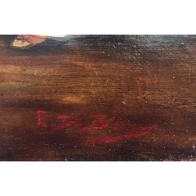 Eugenio De Blasi, Scene with Minstrel, 2005, Italy, Oil on Canvas, Framed For Sale - Image 7 of 8