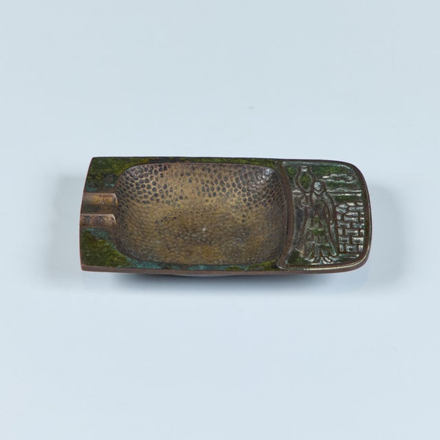 Metal Pal-Bell Rectangular Cast Bronze Ashtray For Sale - Image 7 of 12