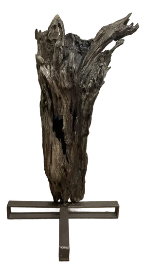 Driftwood Sculpture on Iron Stand