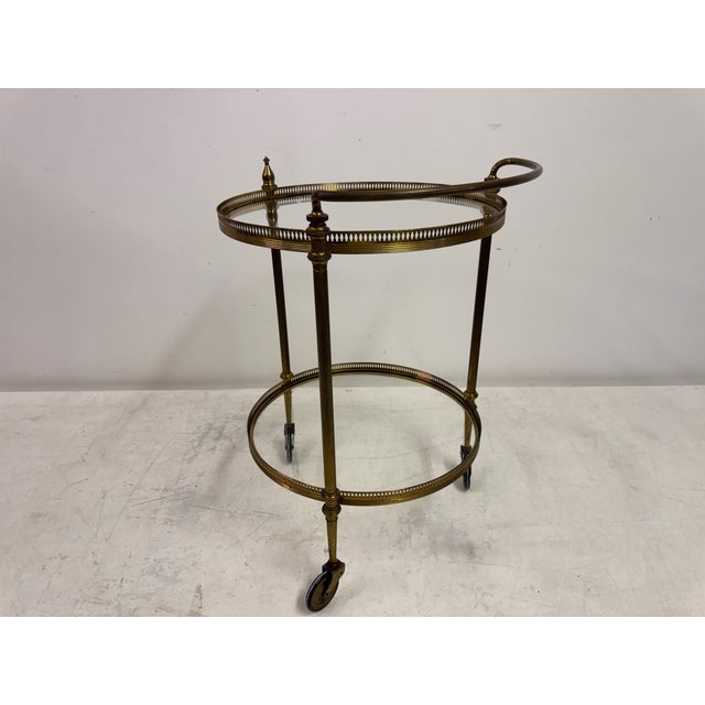 Mid-Century French Brass Drinks Bar Cart, 1960s For Sale - Image 11 of 14