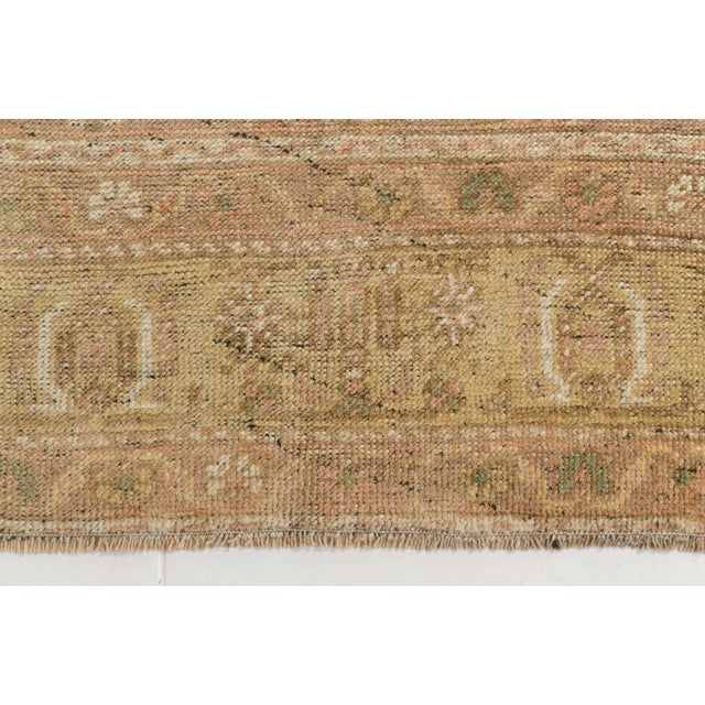 Tan Vintage Muted Turkish Oushak Rug With Faded Blush Field and Neutrals For Sale - Image 8 of 10