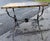French Wrought Iron Side Table W/ Flowers & Wooden Top For Sale - Image 4 of 12