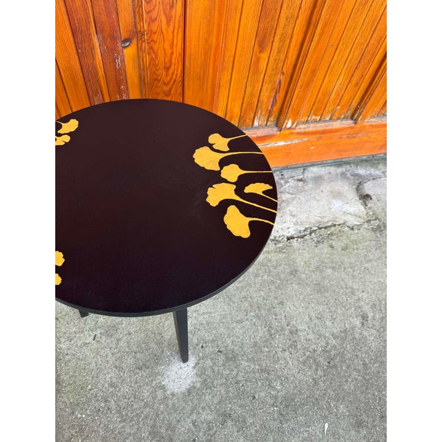 1960s Black Hand-Painted Side Table, 1960s For Sale - Image 5 of 11