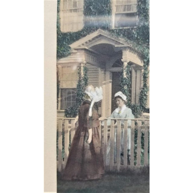 Wallace Nutting Signed "The Last Word" Hand Colored Photo Lithograph For Sale - Image 4 of 10