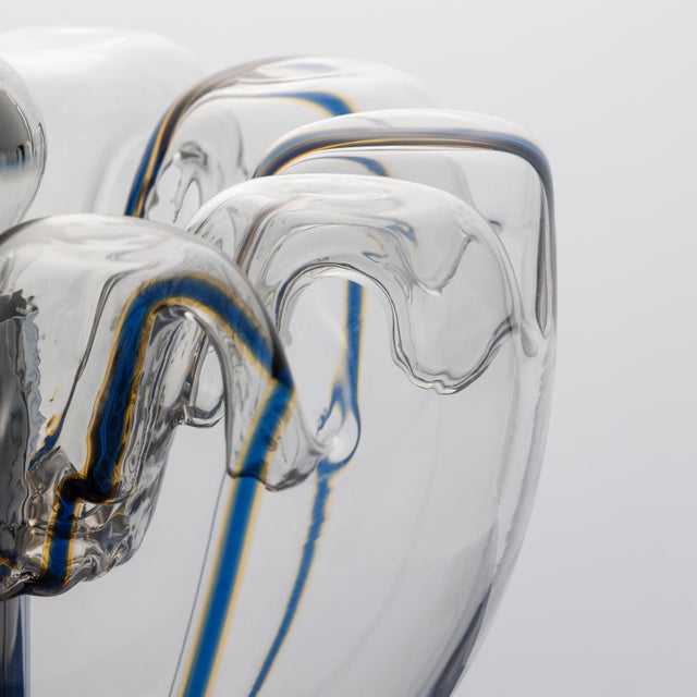 Blue Space Age Table Lamp in Hand-Blown Murano Glass from Targetti Sankey, Italy, 1970s For Sale - Image 8 of 16
