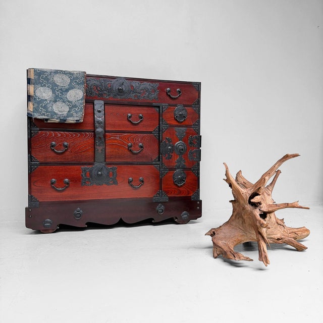 Mid-Century Modern Traditional Iwayado Kuruma-Dansu on Wooden Wheels, Japan, 1960s For Sale - Image 3 of 13