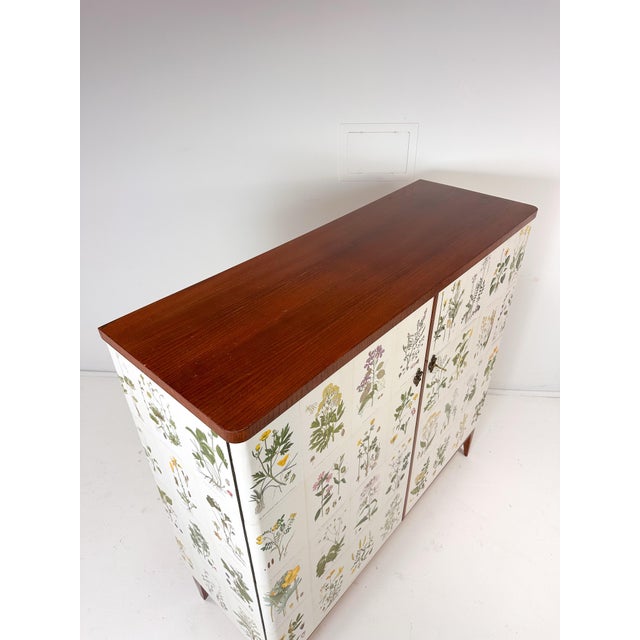 1940s 1940’s Swedish Cabinet With Nordens Flora Illustrations For Sale - Image 5 of 11