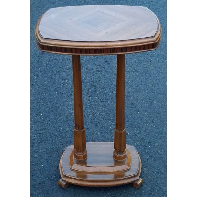 Traditional Late 20th-Century Empire Style Fruitwood Pedestal Side Table. For Sale - Image 3 of 10