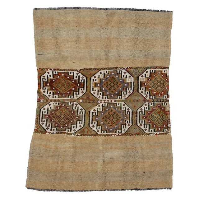 Textile Vintage Turkish Marash Kilim Rug- 4′9″ × 6′1″ For Sale - Image 7 of 7