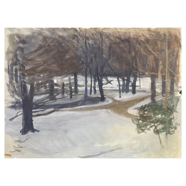 Isaac Charles Goetz, Snowy Undergrowth, 1964, Artwork on Paper For Sale