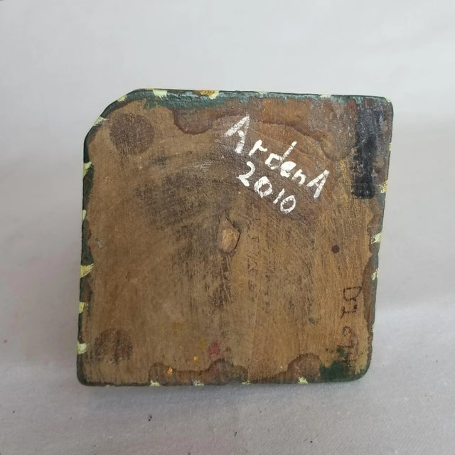 Green Early 20th Century Indonesian Carved Figure For Sale - Image 8 of 9