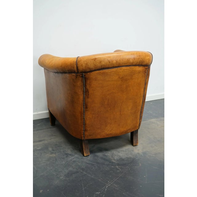 Vintage Dutch Cognac Colored Leather Club Chair For Sale - Image 9 of 14