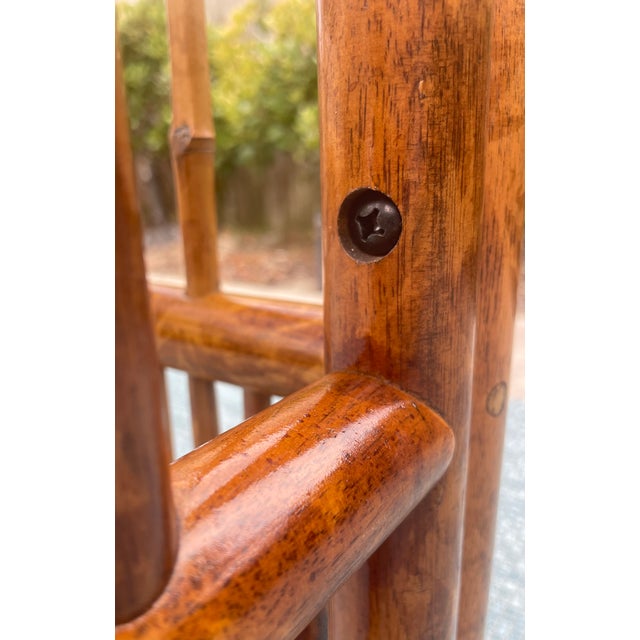 Vintage Rattan & Bamboo Sleigh Bed, Chinoiserie Style For Sale - Image 9 of 11