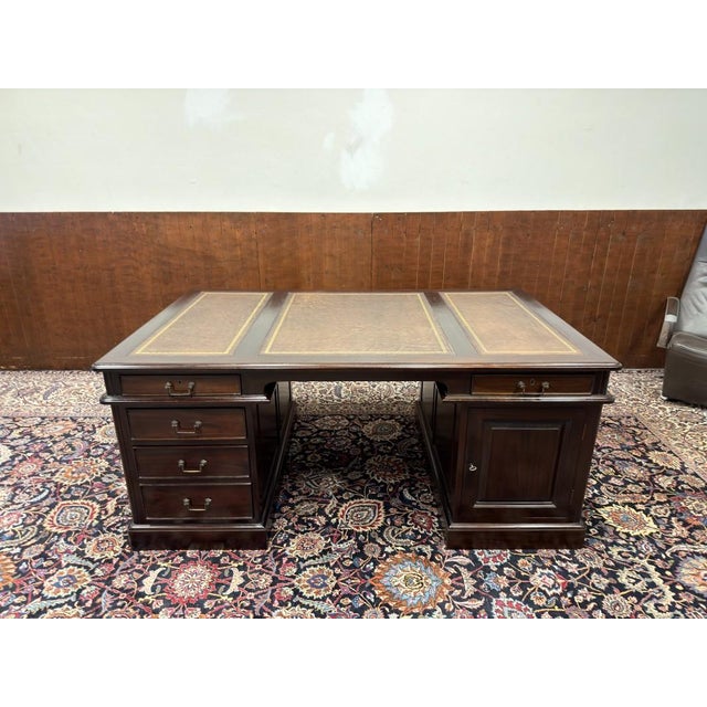 Large English Partner Desk For Sale - Image 4 of 18