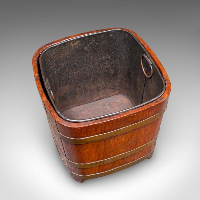 Wood Antique Fireside Store, English, Hearthside Coal Bin, Log Basket, Late Victorian For Sale - Image 7 of 9