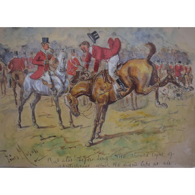 Vignette of 4 Fox Hunt Scenes Watercolour by George Finch Mason For Sale - Image 4 of 9