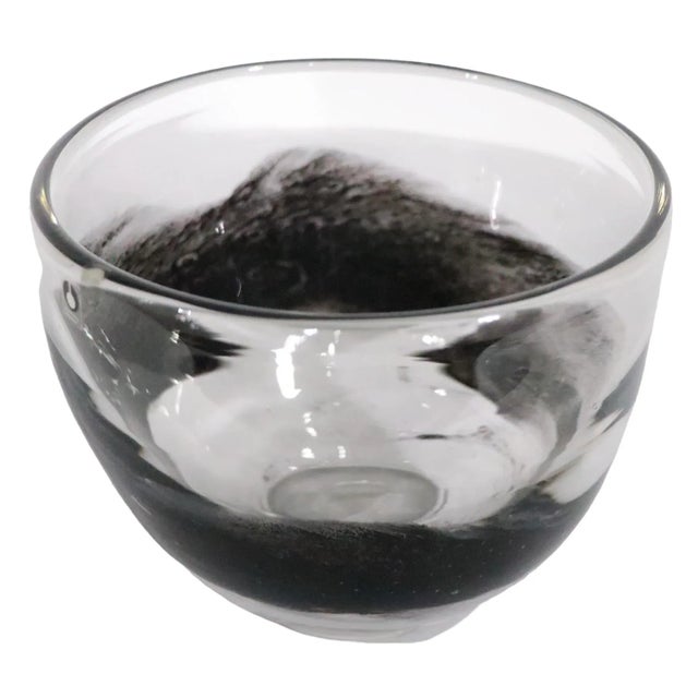 Mid-Century Modern Mid Century Art Glass Bowl by Eva Englund for Pukeberg Made in Sweden 1950/1960's For Sale - Image 3 of 12