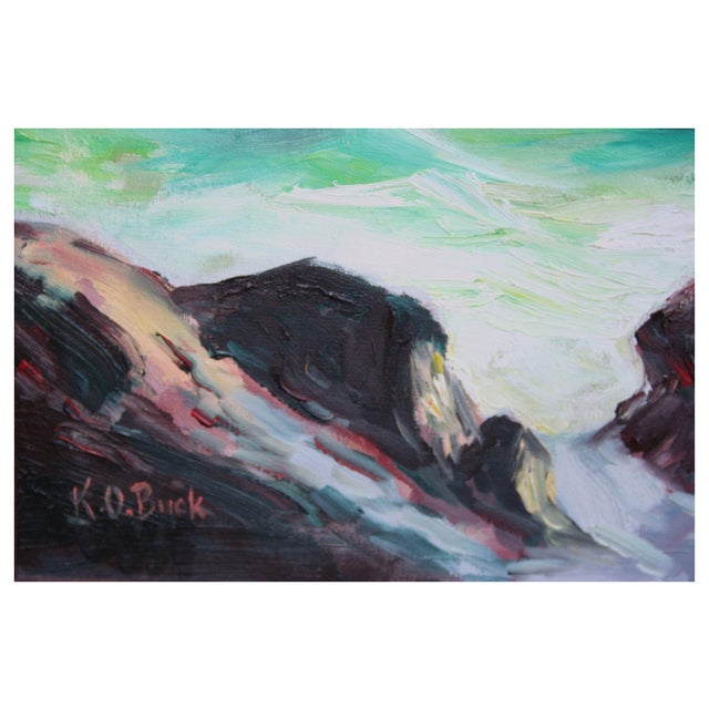 California Coastal Waves Seascape Original Oil on Canvas by k.o. Buck For Sale - Image 4 of 4