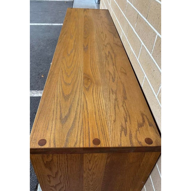 Wood Mid Century Modern BowTie Sideboard Credenza or Dresser by Russell Wright for Conant Ball With Matching Mirror For Sale - Image 7 of 12