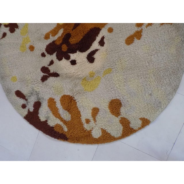 Space Age Round Long Wool Rug, 1970s For Sale - Image 6 of 11