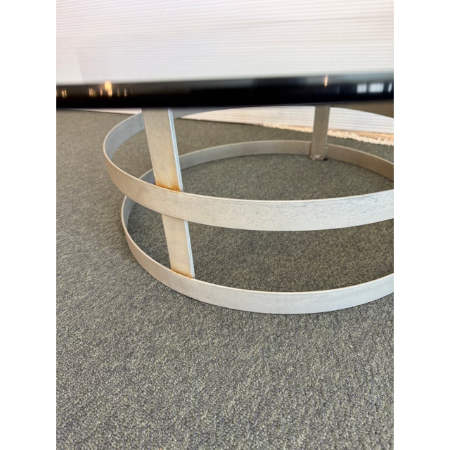 Metal Steel Drum Pedestal Coffee Table For Sale - Image 7 of 12