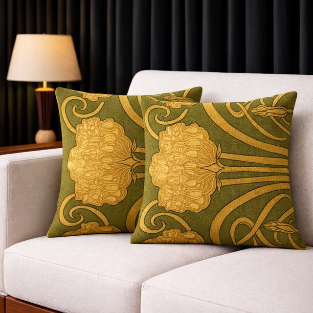 2020s Exquisite Luxury Mid-Century Modern Sofa Cushions / Pillows Cover With Insert For Sale - Image 5 of 5