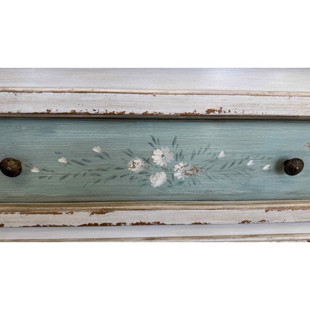 Late 20th Century Vintage Hand Painted Shabby Chic Chest of Drawers For Sale - Image 5 of 12