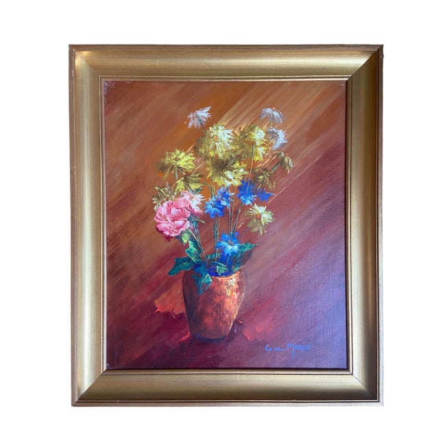 Georges De Marco, Floral Still Life, 1960s, Oil Painting on Canvas, Framed For Sale - Image 10 of 10
