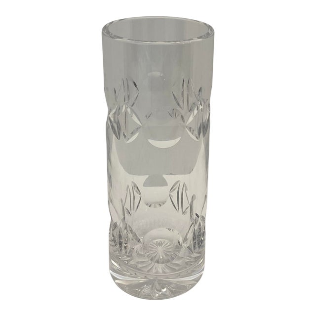 Tiffany & Co. Hand-Cut Crystal Vase, Modern Decorative Glass, 8" H For Sale