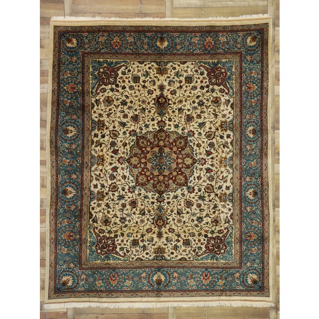 Vintage Persian Tabriz Rug - 09'00 X 11'03 For Sale In Dallas - Image 6 of 7