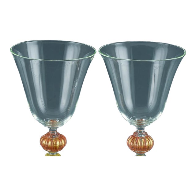 Venetian Elegance: Set of Twelve Murano Art Glass Wine Glasses Mid-to-Late 20th Century This exquisite set of twelve...