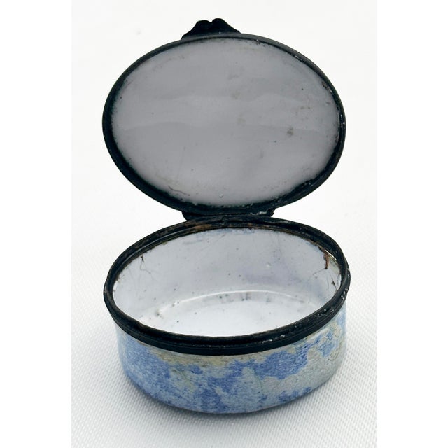 Blue Battersea Bilston Enamel 'Galleon Clipper Ship' Patriotic Patch Box Circa 1790 For Sale - Image 8 of 12