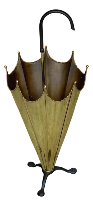 Antique English Brass and Iron Umbrella Stand in the Form of an Umbrella