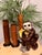 The perfect Hollywood Regency Monkey Sculpture for a great tropical design, large majolica ceramic to be placed anywhere...