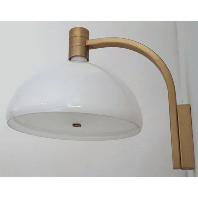 Set of Six Mid-Century Sconces With Opaline White Glass by Sirrah. Italy, 1960's For Sale - Image 4 of 7