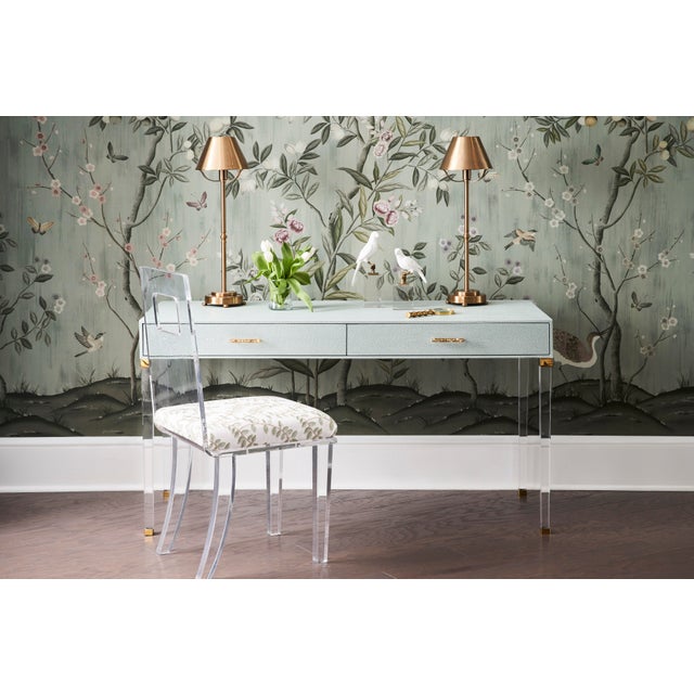 Glass Shagreen Camilla Desk, Mint For Sale - Image 7 of 8