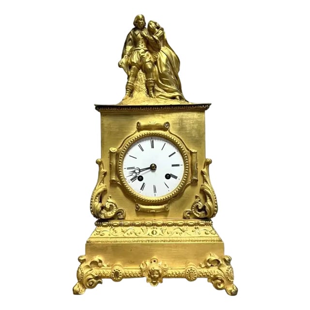 Charles X Gilt Bronze Clock, 1820 For Sale