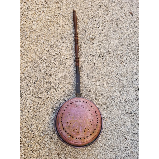 Early 19th C French Copper Clad Bed Warmer For Sale - Image 9 of 9