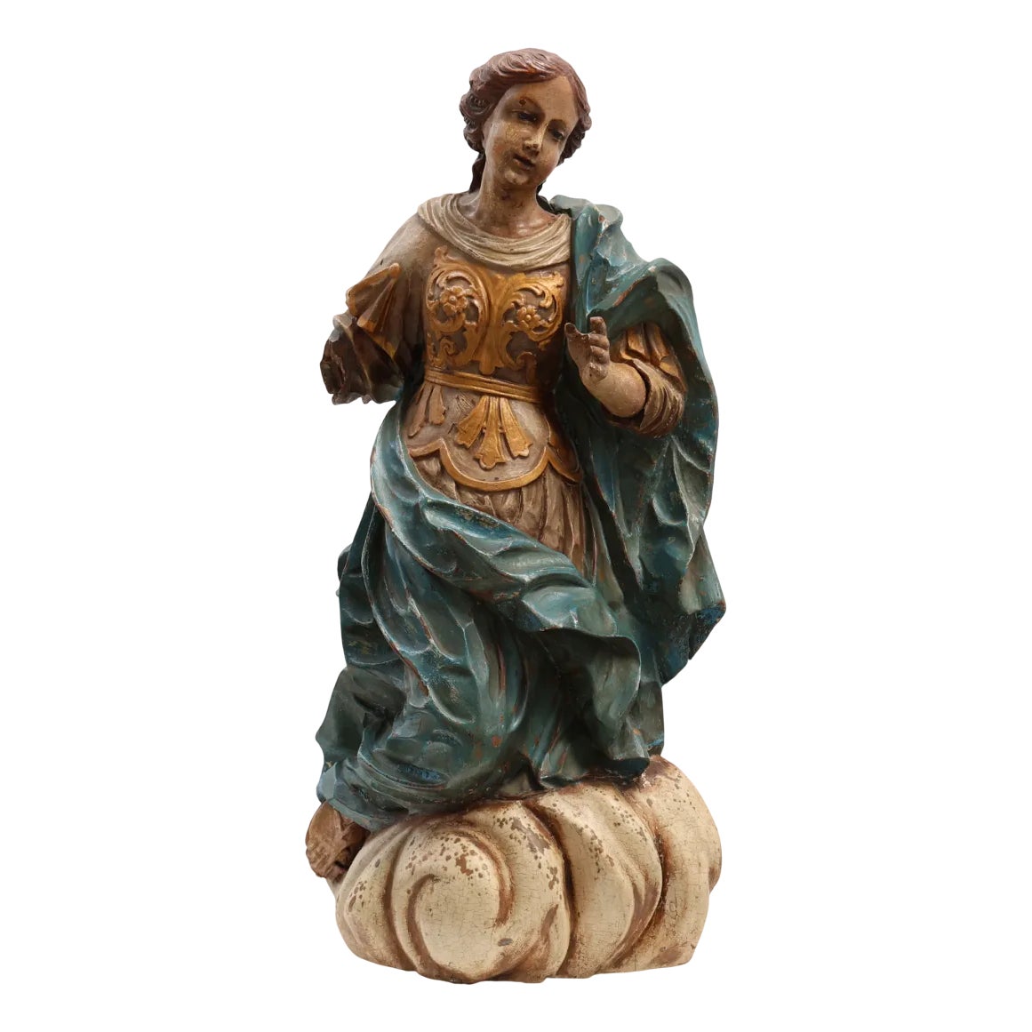 18th Century French Religious Statue of the Virgin Mary on a Cloud ...