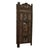 A wonderful vintage Indian three panel screen with carved crests and turned short spindles, The screen with open work and...