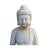 Chinese Oriental Distressed White Marble Stone Carved Sitting Buddha For Sale - Image 4 of 7