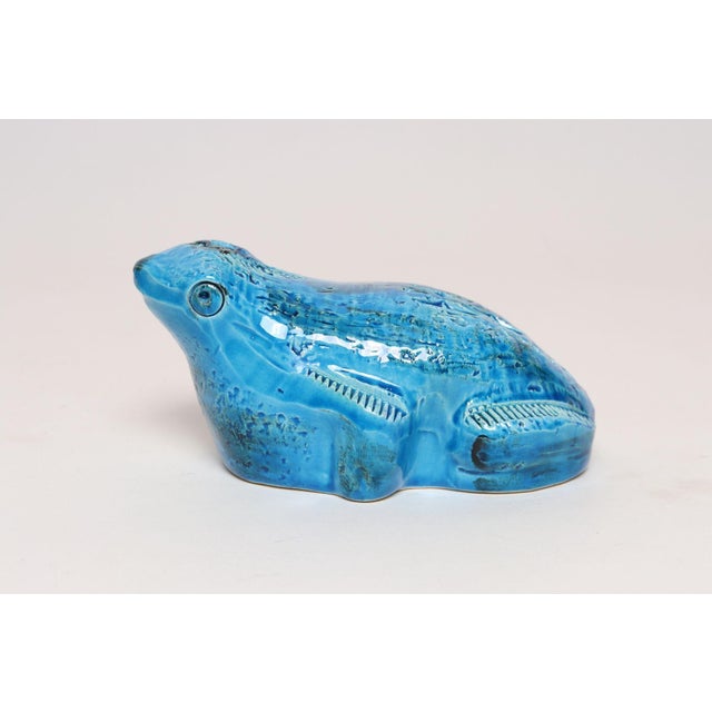 Vintage Italian Rimini Blu Ceramic Frog by Aldo Londi for Bitossi For Sale In New York - Image 6 of 16