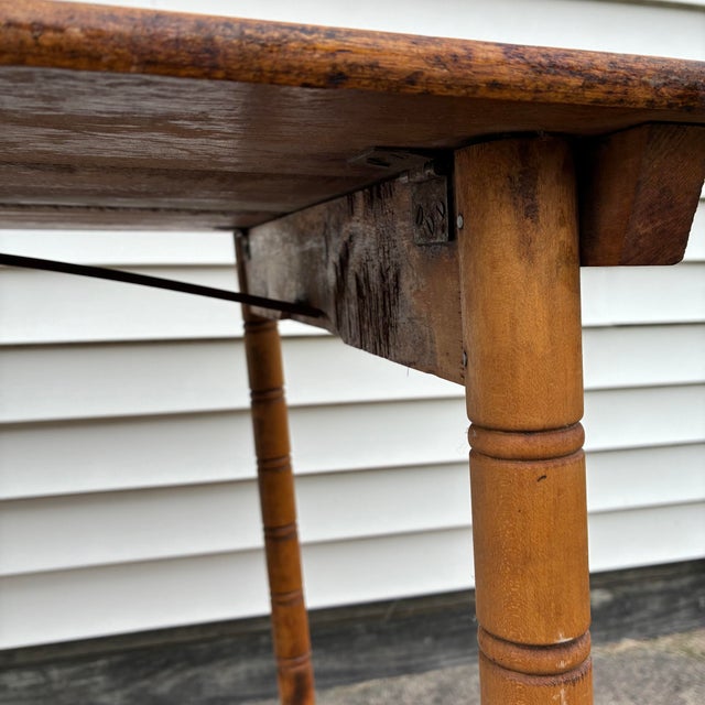 Late 19th Century Antique American Folding Sewing Table With Faux Bamboo Legs For Sale - Image 9 of 12
