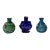 Contemporary Distressed Look Color Glass Small Bottle Vases- 3 Pieces For Sale