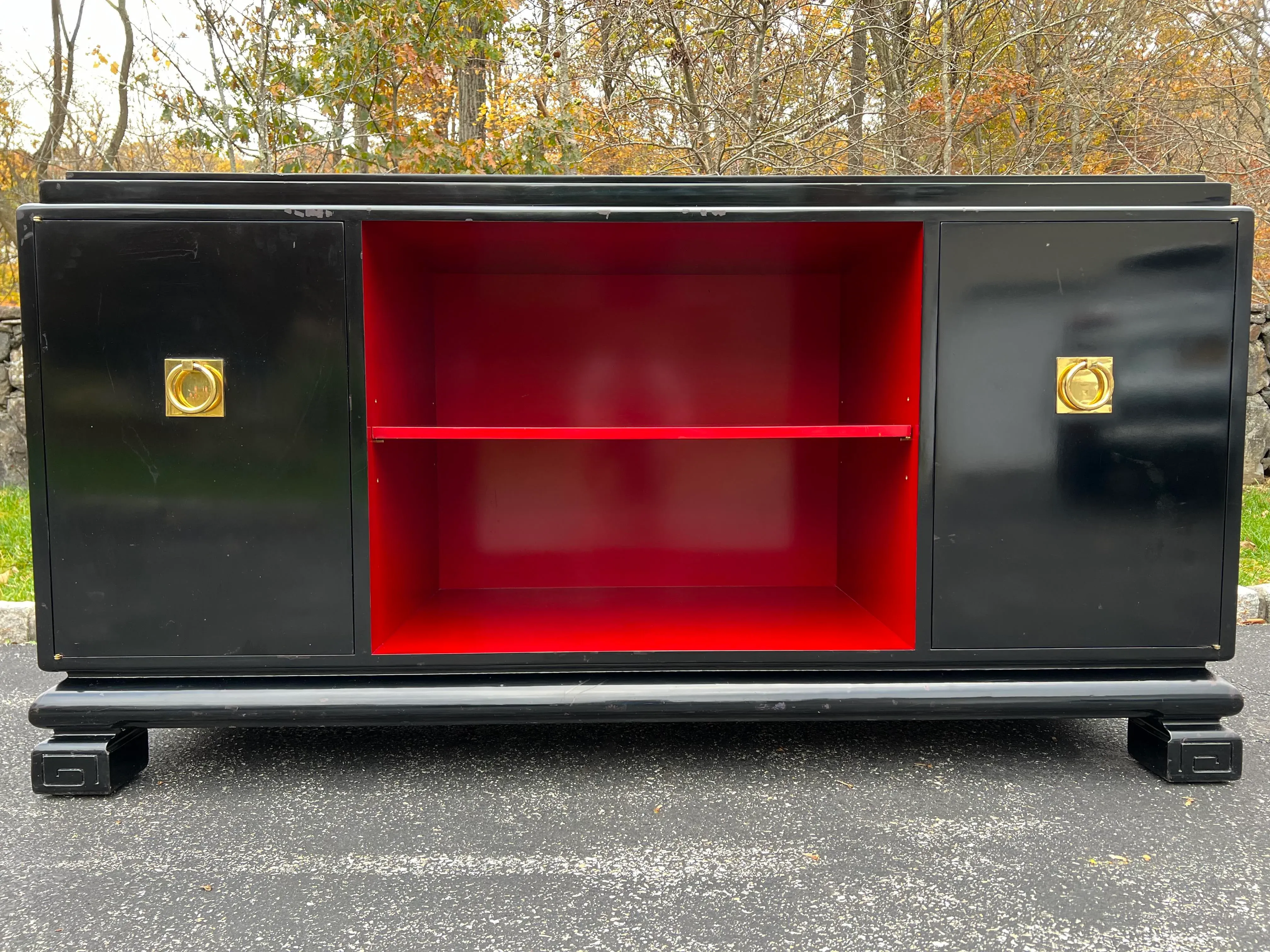 2000s Ralph Lauren Home Chinoiserie Piano Black Lacquered Asian